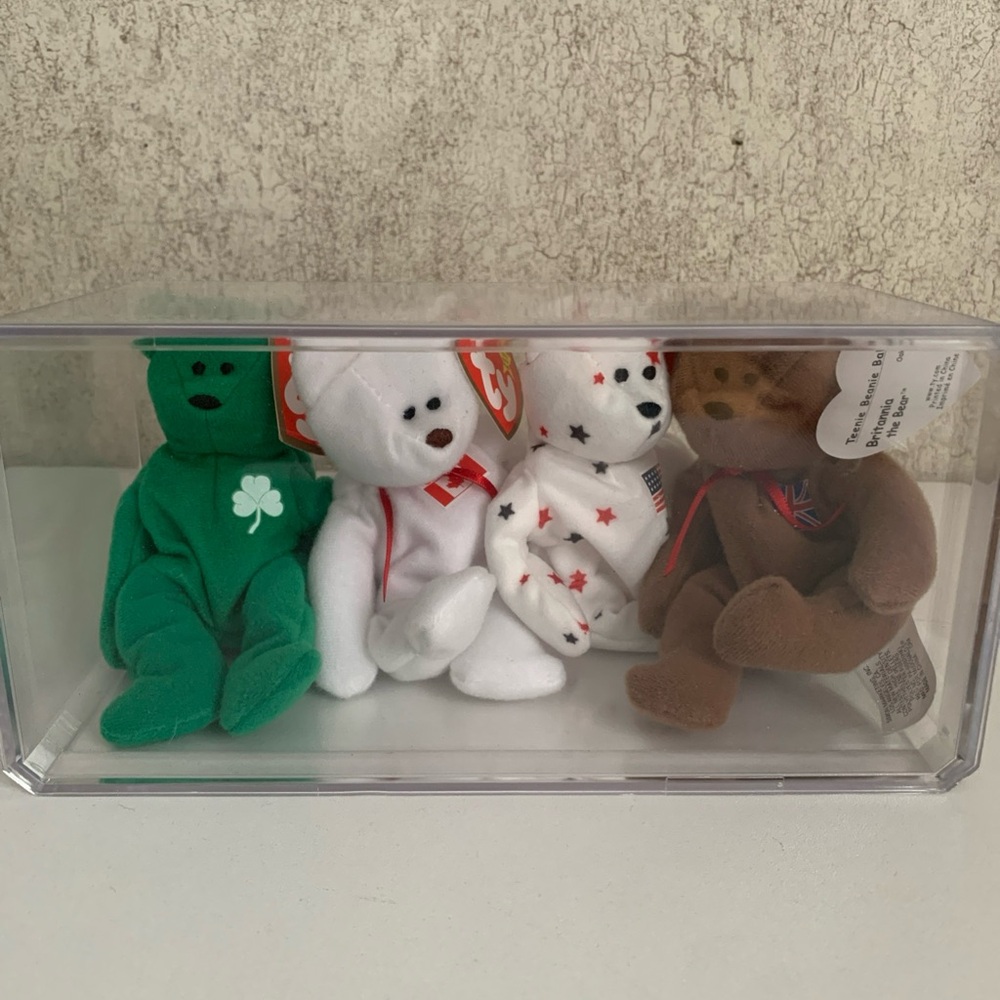 Ty Beanie Babies Set - Green, White, Brown Bears